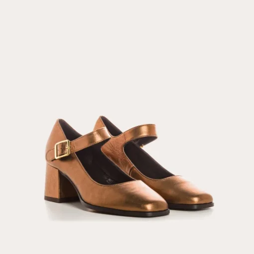 BABIES A TALONS GINGER CUIR METALLISE