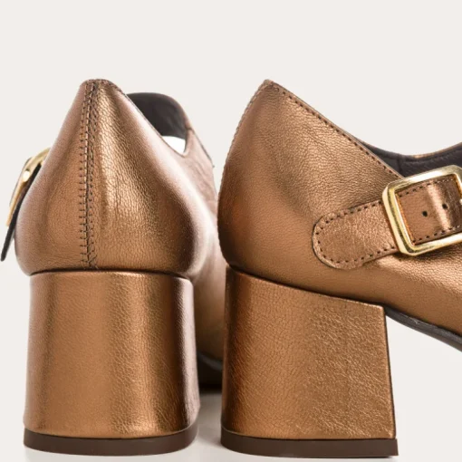 BABIES A TALONS GINGER CUIR METALLISE