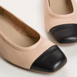 BALLERINES A TALONS KANA CUIR BICOLORE