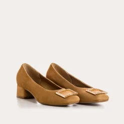 BALLERINES A TALONS KARISSE CUIR VELOURS