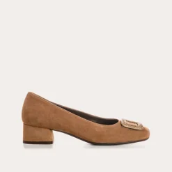 BALLERINES A TALONS KRISTA CUIR VELOURS