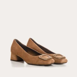 BALLERINES A TALONS KRISTA CUIR VELOURS