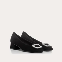 BALLERINES A TALONS KRISTA CUIR VELOURS