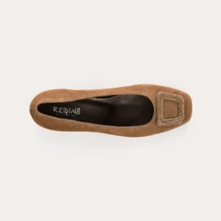 BALLERINES A TALONS KRISTA CUIR VELOURS