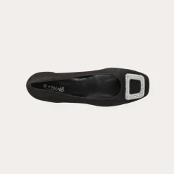 BALLERINES A TALONS KRISTA CUIR VELOURS