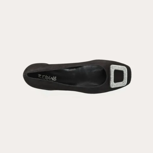BALLERINES A TALONS KRISTA CUIR VELOURS