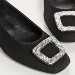 BALLERINES A TALONS KRISTA CUIR VELOURS