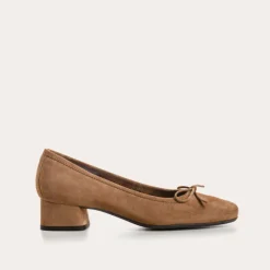 BALLERINES A TALONS KYRIEL CUIR VELOURS