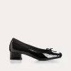 BALLERINES A TALONS KYRIEL VERNIS/CUIR VELOURS