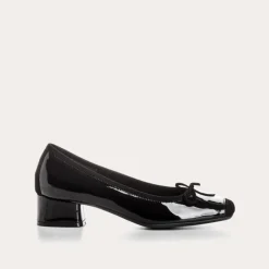 BALLERINES A TALONS KYRIEL VERNIS/CUIR VELOURS