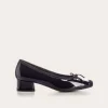 BALLERINES A TALONS KYRIEL VERNIS/CUIR VELOURS