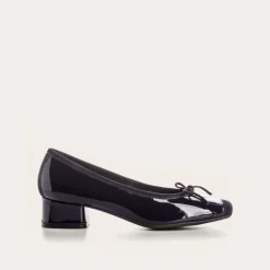 BALLERINES A TALONS KYRIEL VERNIS/CUIR VELOURS