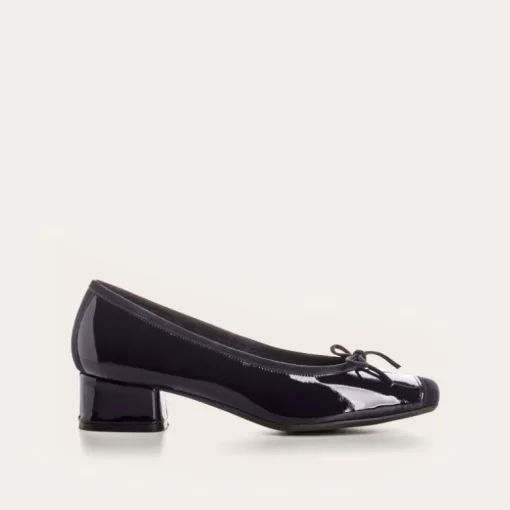 BALLERINES A TALONS KYRIEL VERNIS/CUIR VELOURS