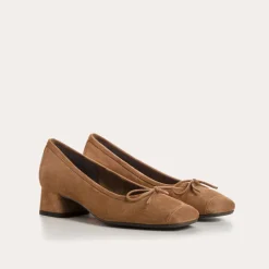 BALLERINES A TALONS KYRIEL CUIR VELOURS