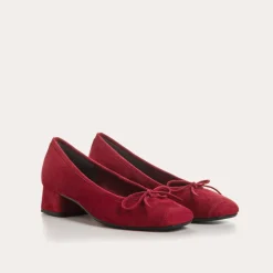 BALLERINES A TALONS KYRIEL CUIR VELOURS
