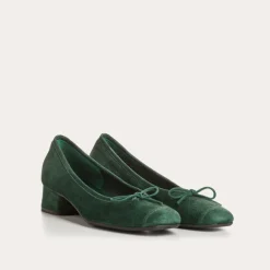 BALLERINES A TALONS KYRIEL CUIR VELOURS