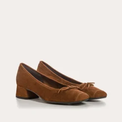 BALLERINES A TALONS KYRIEL CUIR VELOURS
