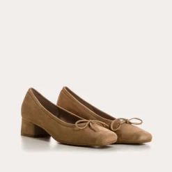 BALLERINES A TALONS KYRIEL CUIR VELOURS