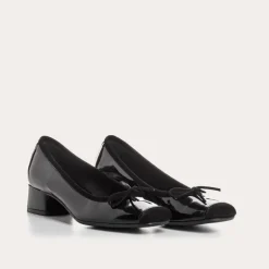 BALLERINES A TALONS KYRIEL VERNIS/CUIR VELOURS