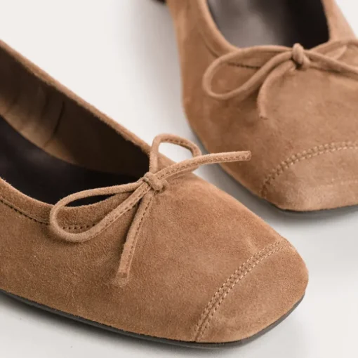 BALLERINES A TALONS KYRIEL CUIR VELOURS