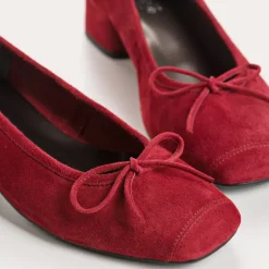BALLERINES A TALONS KYRIEL CUIR VELOURS