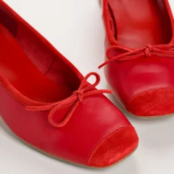 BALLERINES A TALONS KYRIEL CUIR/CUIR VELOURS