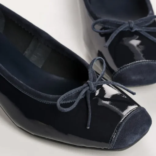 BALLERINES A TALONS KYRIEL VERNIS/CUIR VELOURS