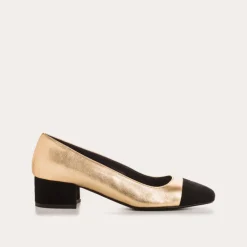 BALLERINES A TALONS RIVIERA CUIR METALLISE