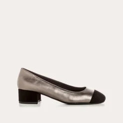 BALLERINES A TALONS RIVIERA CUIR METALLISE