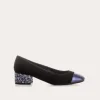 BALLERINES A TALONS RIVIERA CUIR VELOURS ET GLITTER