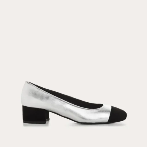BALLERINES A TALONS RIVIERA CUIR METALLISE