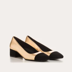 BALLERINES A TALONS RIVIERA CUIR METALLISE