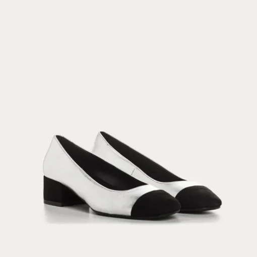 BALLERINES A TALONS RIVIERA CUIR METALLISE