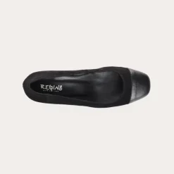 BALLERINES A TALONS RIVIERA CUIR VELOURS ET GLITTER