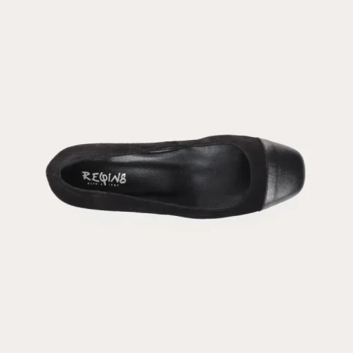 BALLERINES A TALONS RIVIERA CUIR VELOURS ET GLITTER