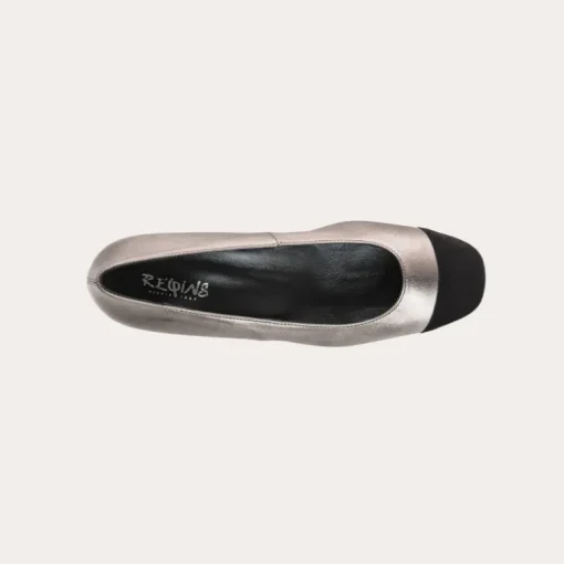 BALLERINES A TALONS RIVIERA CUIR METALLISE