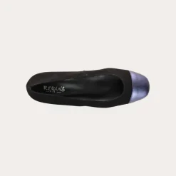 BALLERINES A TALONS RIVIERA CUIR VELOURS ET GLITTER