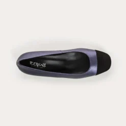 BALLERINES A TALONS RIVIERA CUIR METALLISE