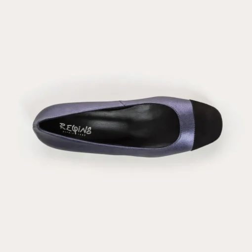 BALLERINES A TALONS RIVIERA CUIR METALLISE