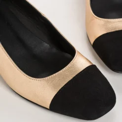 BALLERINES A TALONS RIVIERA CUIR METALLISE