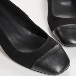 BALLERINES A TALONS RIVIERA CUIR VELOURS ET GLITTER