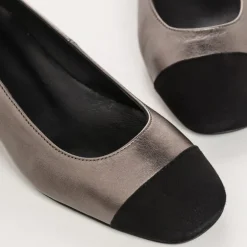 BALLERINES A TALONS RIVIERA CUIR METALLISE