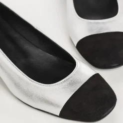 BALLERINES A TALONS RIVIERA CUIR METALLISE