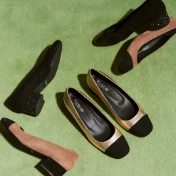 BALLERINES A TALONS RIVIERA CUIR METALLISE