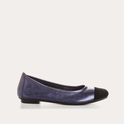 BALLERINES HALCINE CUIR METALLISE