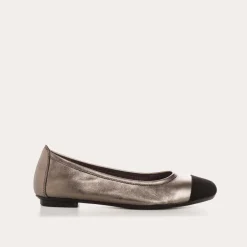 BALLERINES HALCINE CUIR METALLISE