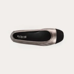 BALLERINES HALCINE CUIR METALLISE