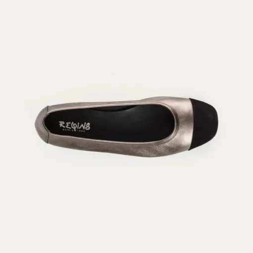 BALLERINES HALCINE CUIR METALLISE
