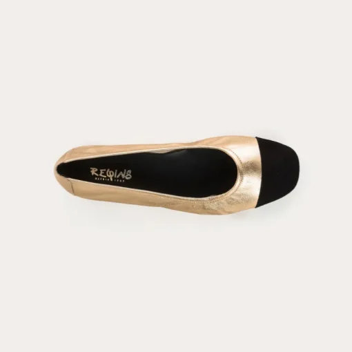 BALLERINES HALCINE CUIR METALLISE