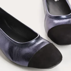 BALLERINES HALCINE CUIR METALLISE